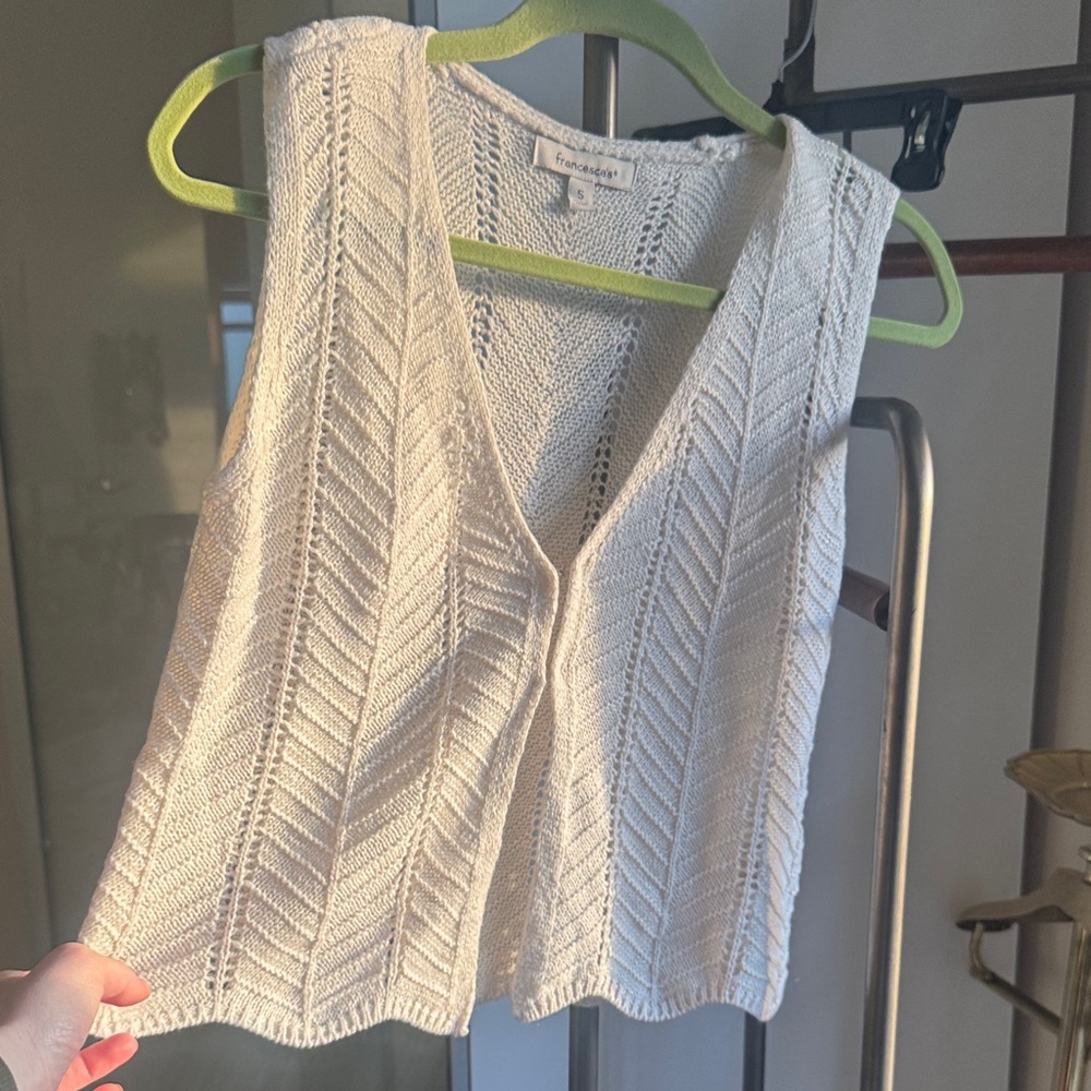 Francesca's Collections White Knit Tank Top